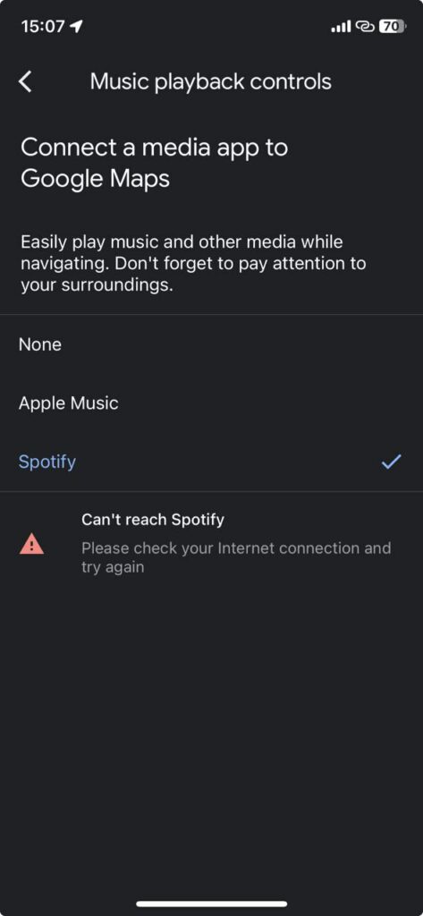 Spotify-integration-with-Google-Maps-not-working