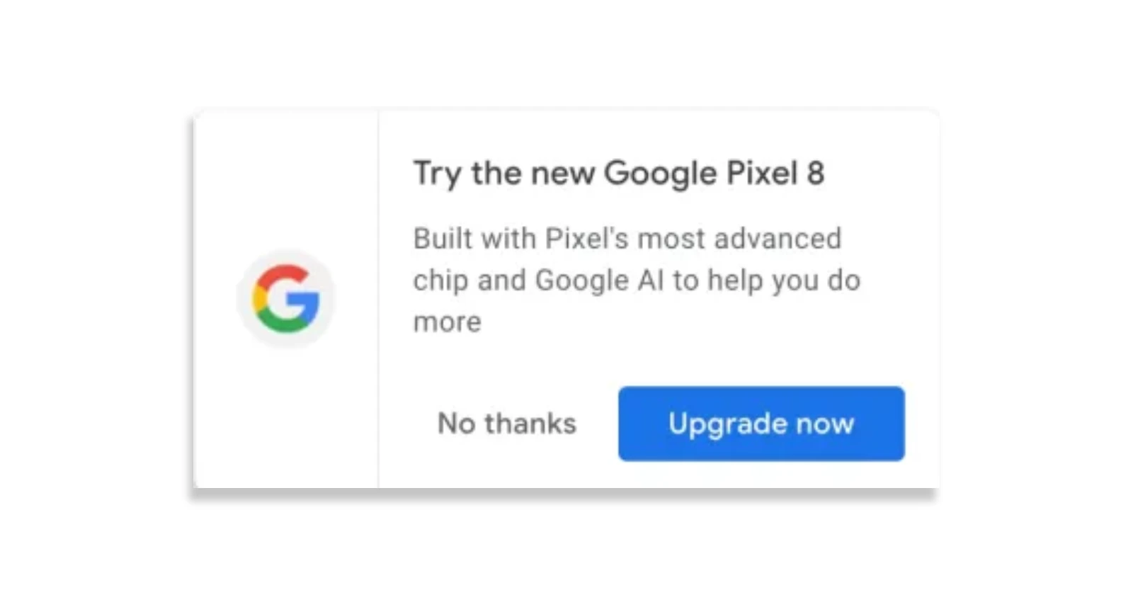 Google using Search to promote the Pixel 8