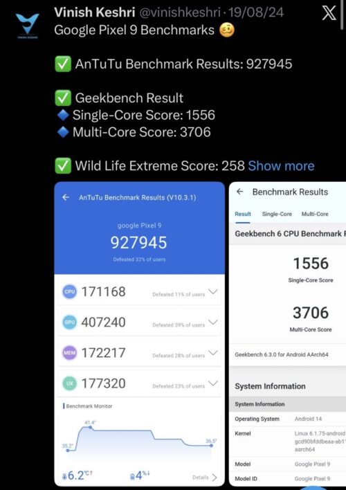 Pixel 9 Benchmarks