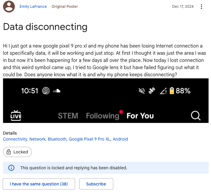 December update mobile data issue