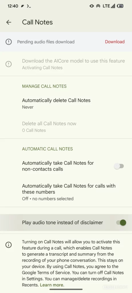 Pixel 9 Call Notes Feature