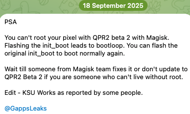 QPR2 beta 2 with Magisk.