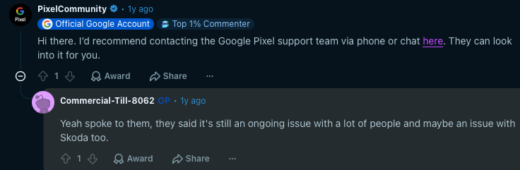 Pixel 10 android auto issue