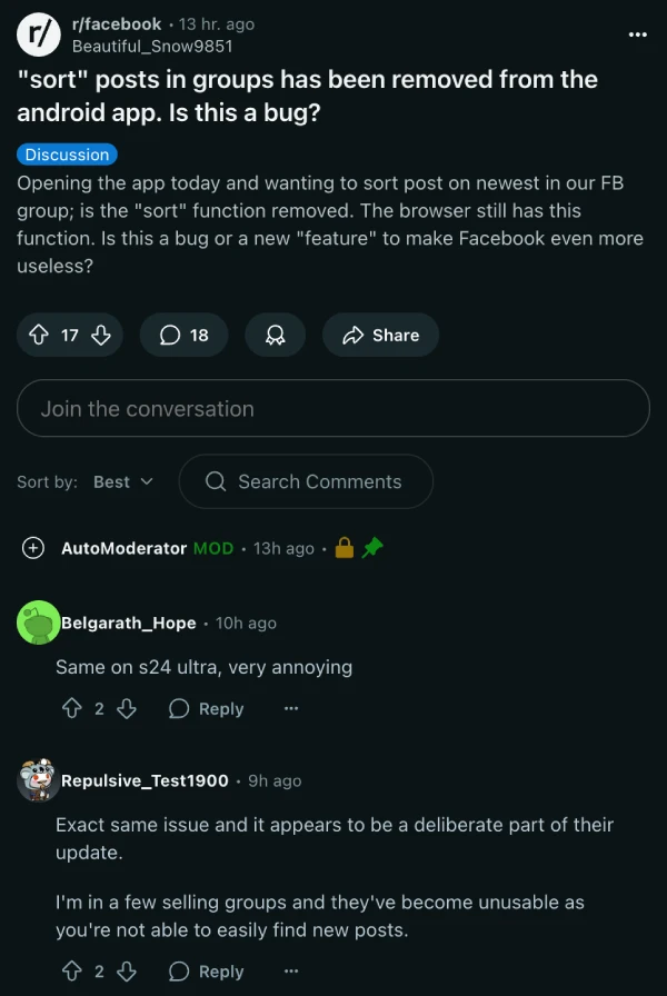 facebook-group-posts-sort-missing