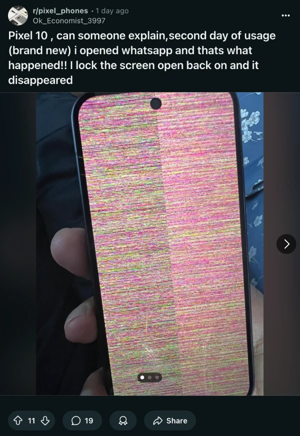 google-pixel-10-screen-artifacting