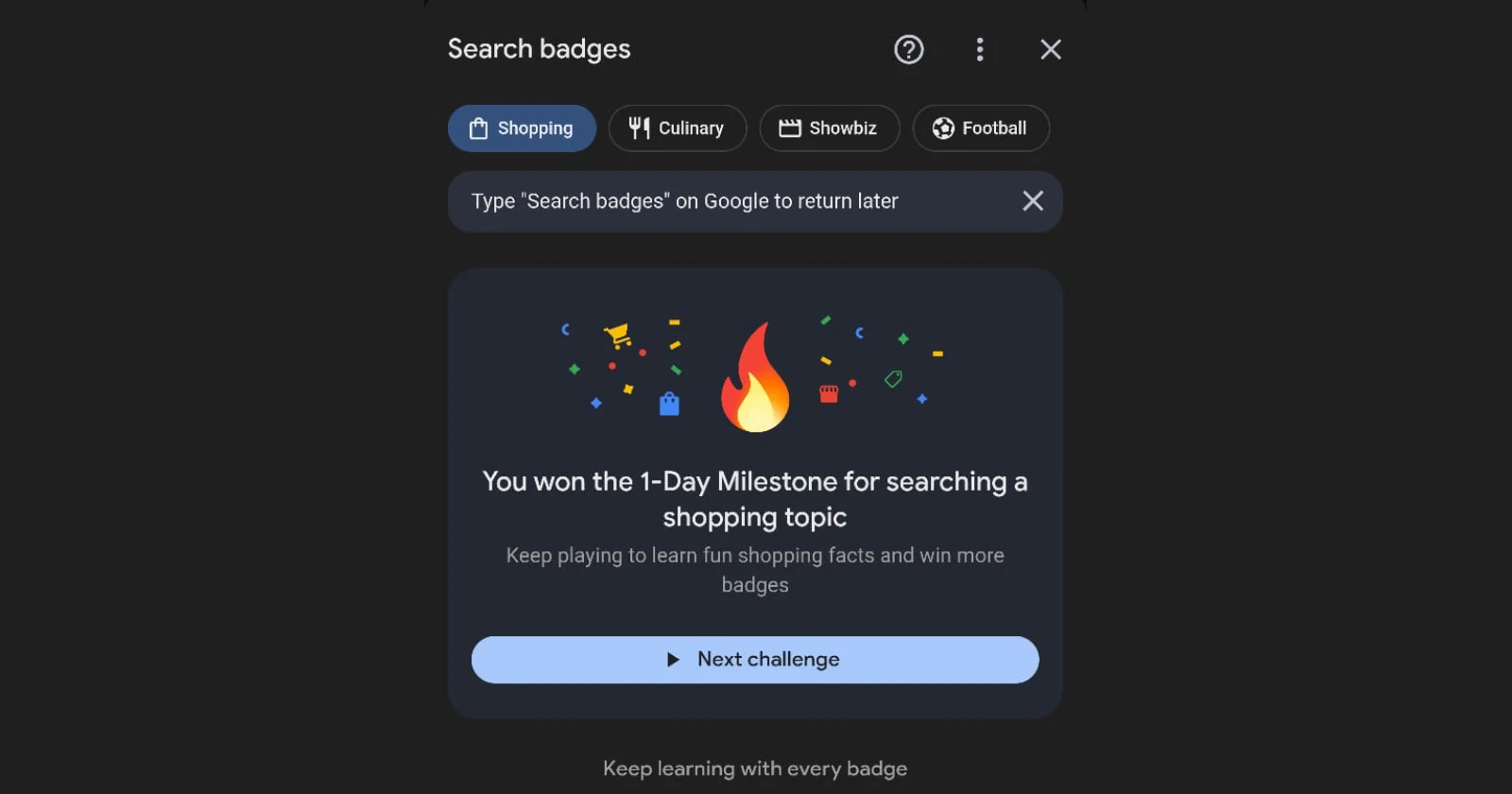 Google experimenting with Search game that lets users win 'badges' for trivia across shopping, food & more