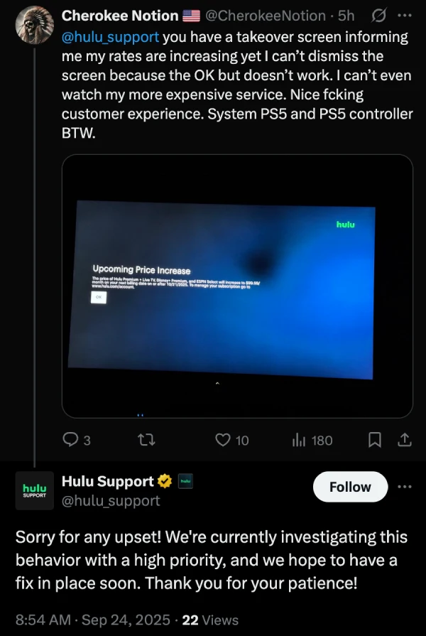 hulu-support-price-increase-screen-bug