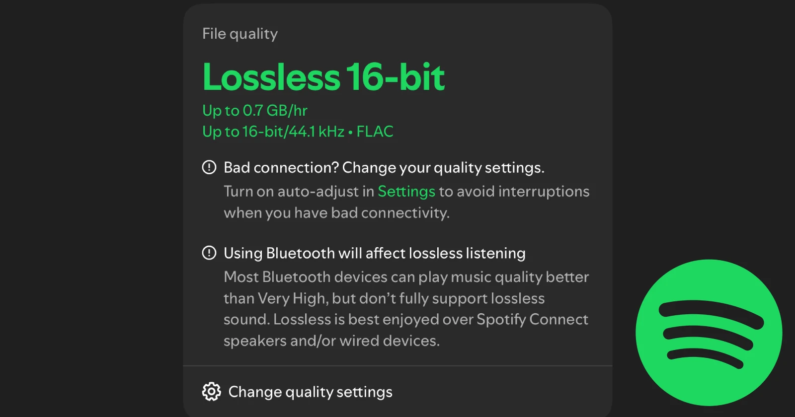 Spotify Lossless Audio Quality