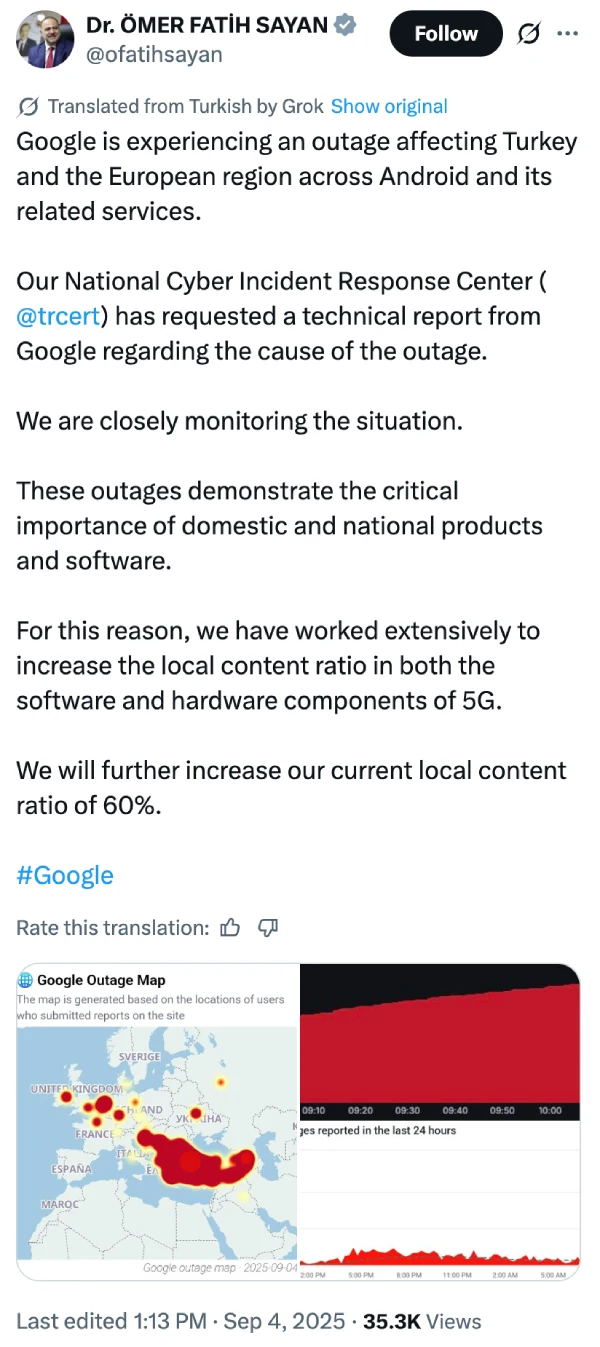 turkey-minister-google-outage