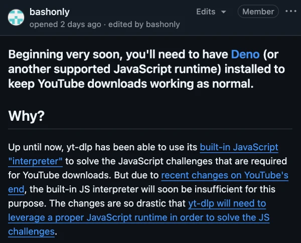 youtube-downloaders-deno-support