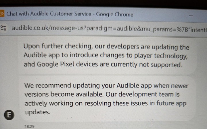 Audible-support-response