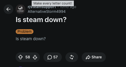 Steam down