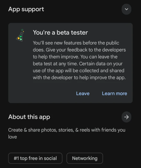 instagram-beta-play-store-exit