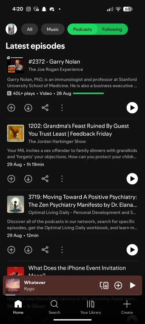 spotify-app-android-podcast-following-tab-order