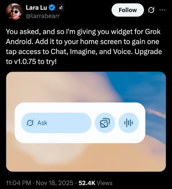 grok-new-android-widget-post-lara-lu