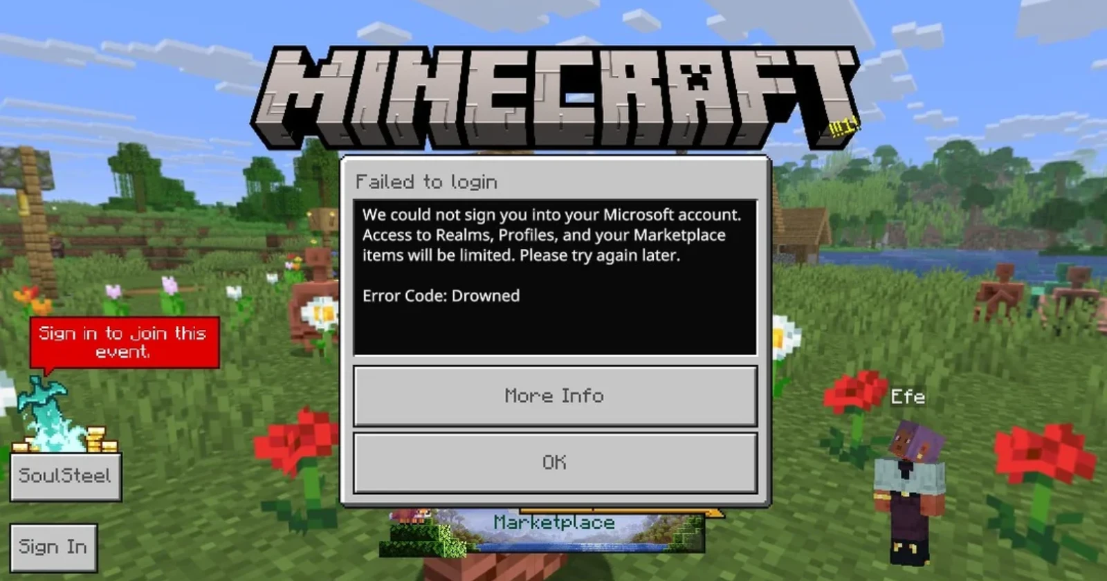 Child accounts stuck on Drowned error after Minecraft 1.21.120 update