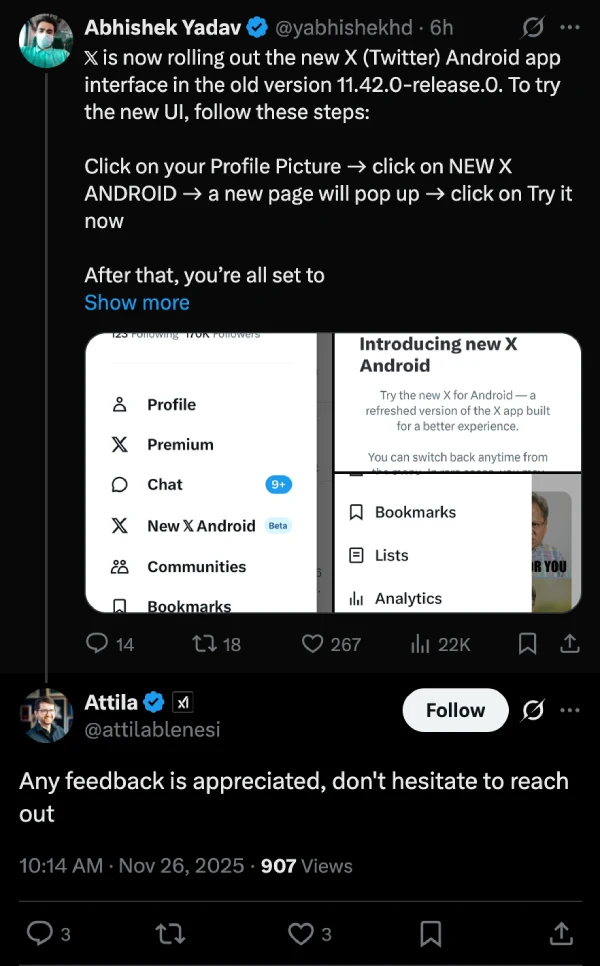 x-android-new-experience-developer-feedback-request