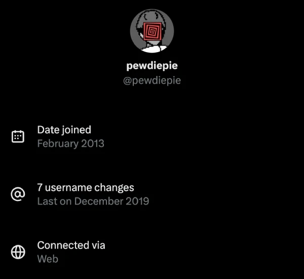 x-pewdiepie-account-information