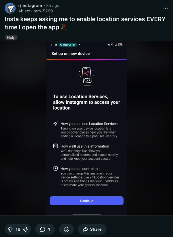 instagram-location-pop-up-bug-android-complaint