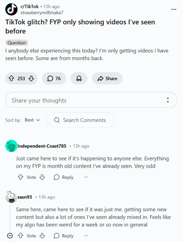 tiktok-fyp-old-videos-complaint-reddit