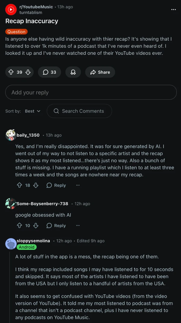 youtube-music-recap-inaccurate-complaint