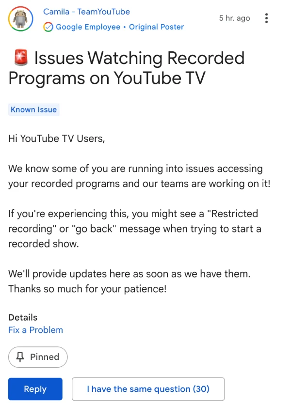 youtube-tv-recording-issue-acknowledged