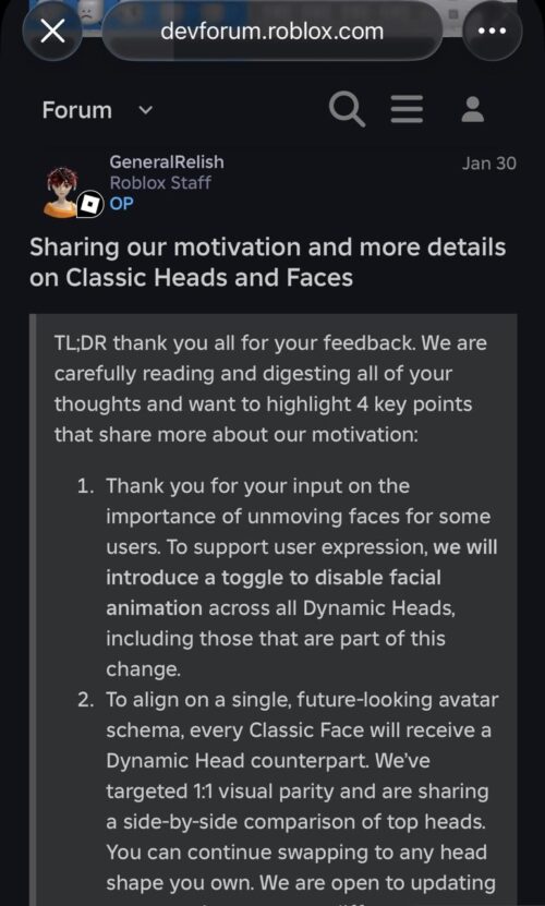 Roblox converting classic heads