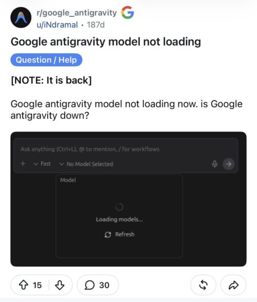 Antigravity not loading