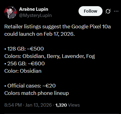 Pixel-10a-price-leak