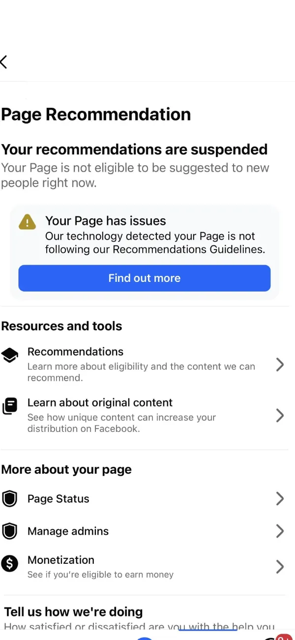 facebook-page-recommendations-suspended-notice