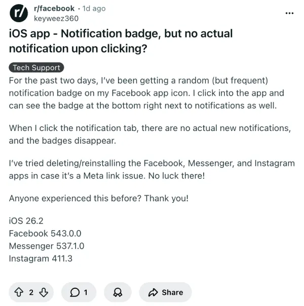 Error de notificaciones en iOS