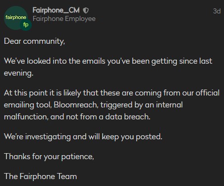 Fairphone-email-data-breach