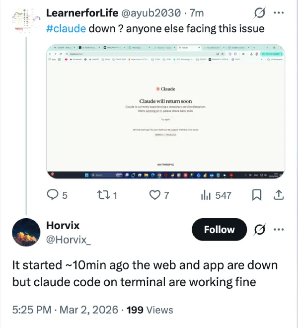 claude-down-claude-code-working