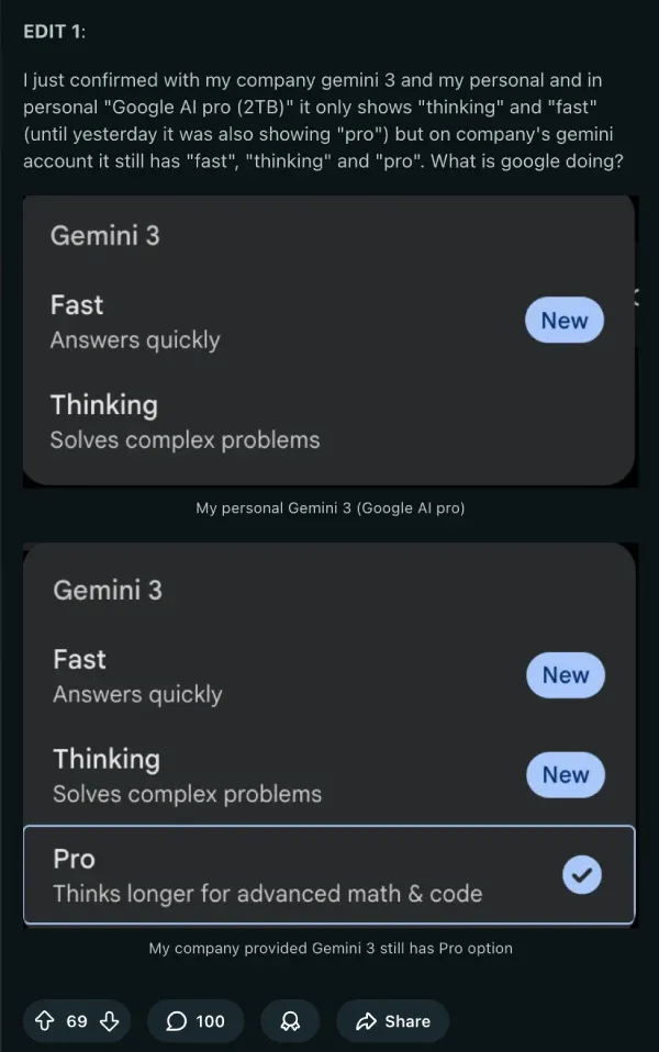 google-gemini-pro-model-missing-from-selector