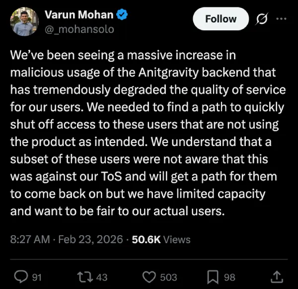 varun-mohan-antigravity-bans-statement