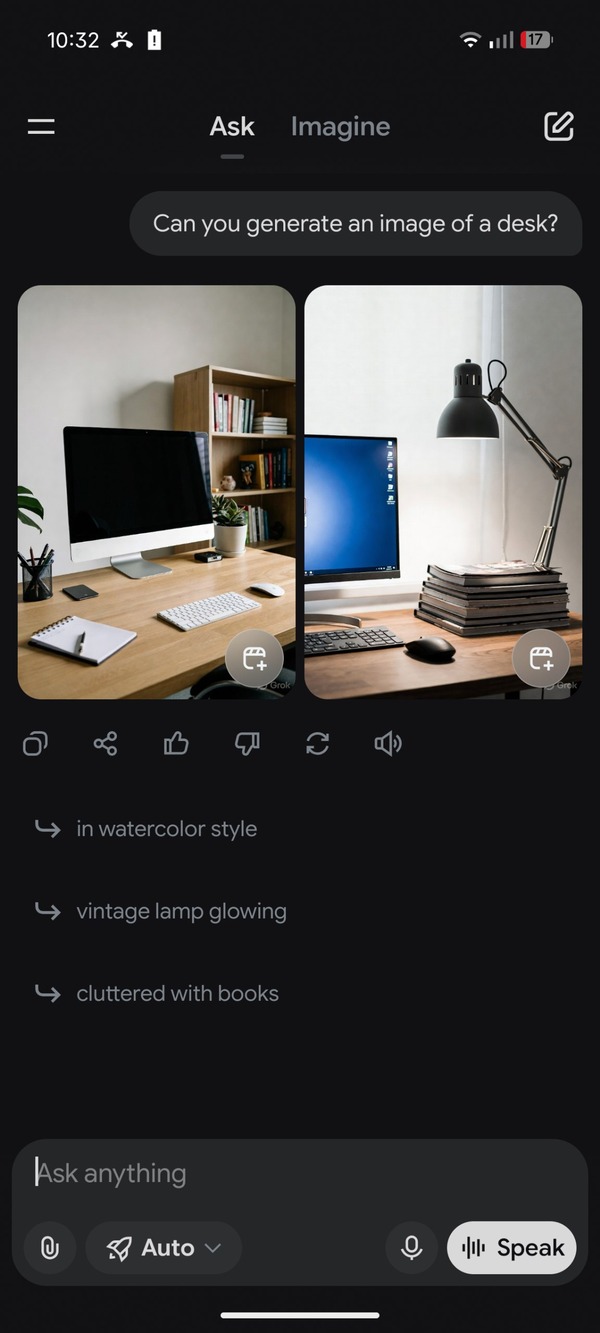 Grok image generation.