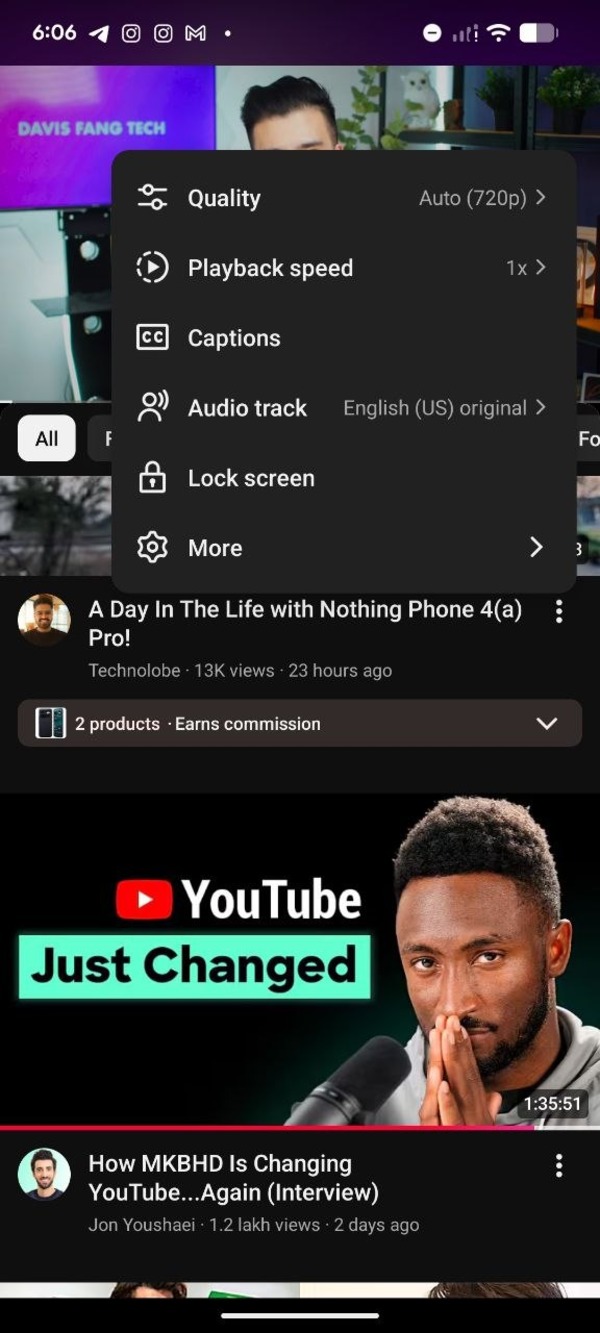 Youtube Select Video Example YouTube testing floating video quality selector and three-dot menu pop ...