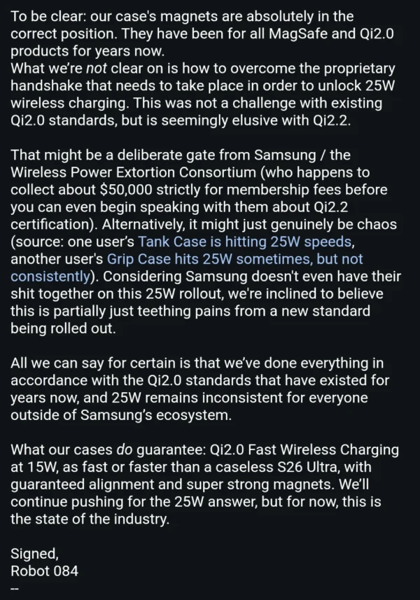 dbrand-galaxy-s26-ultra-wireless-charging-issue-email-3