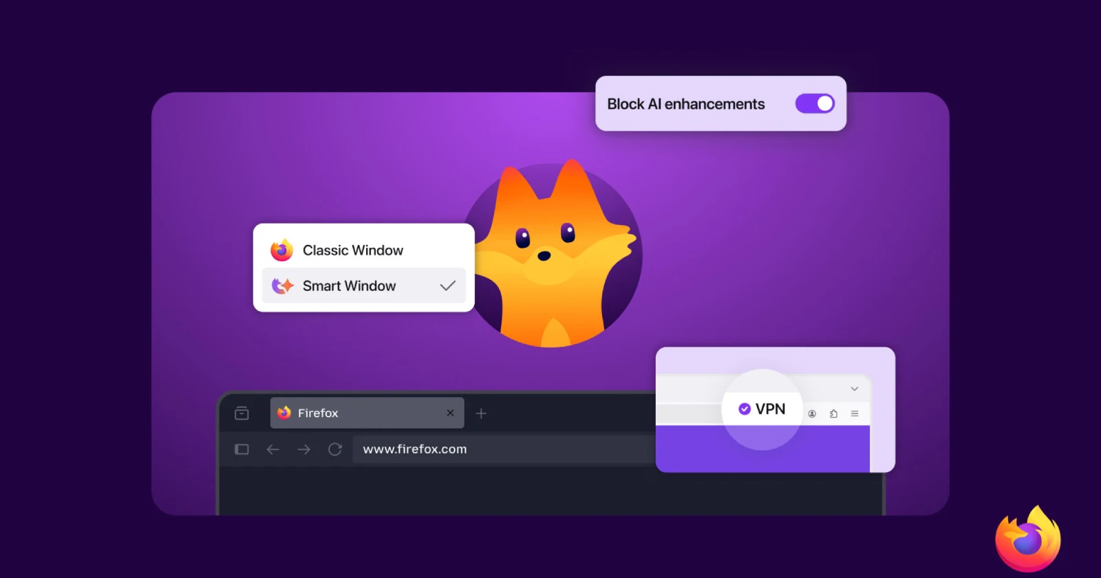 Mozilla details upcoming Firefox updates with AI features, built-in VPN, Split View, and mascot Kit