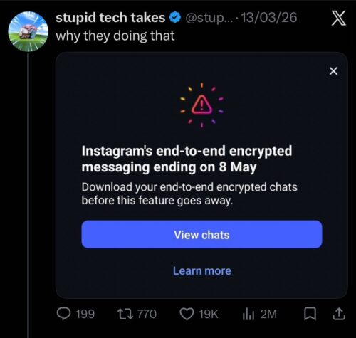 Instagram E2E ending