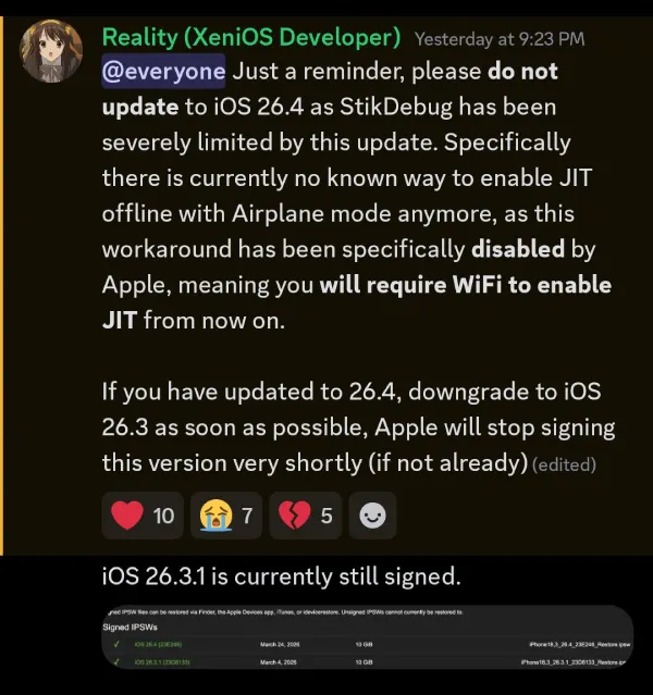 xenios-developer-discord-statement