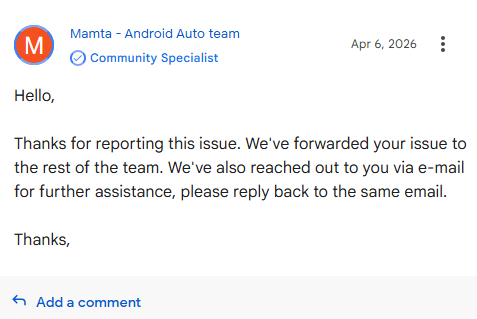 Icono de red Android Auto faltante