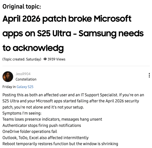 Usuarios reportan problemas con las aplicaciones de Microsoft en el parche de abril.