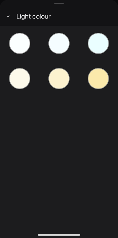 Opciones de color de luz de Google Home desaparecidas