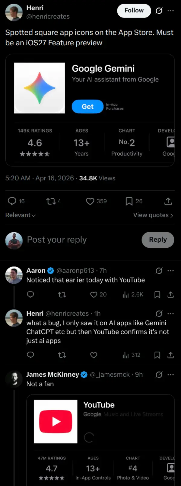 error en iconos de la App Store