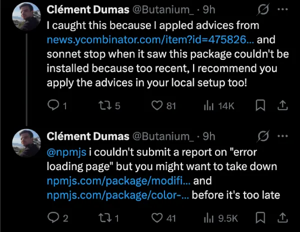 claude-code-suspicous-npm-package-removal-request