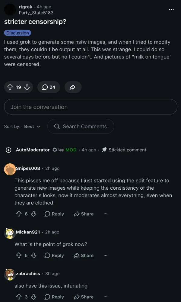 grok-strict-censorship-report-reddit