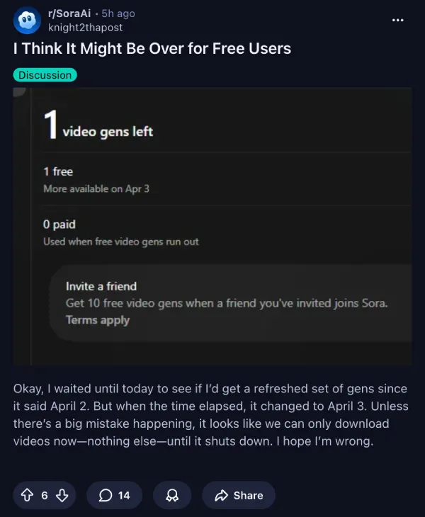 i-think-it-might-be-over-for-free-users-sora-post-reddit