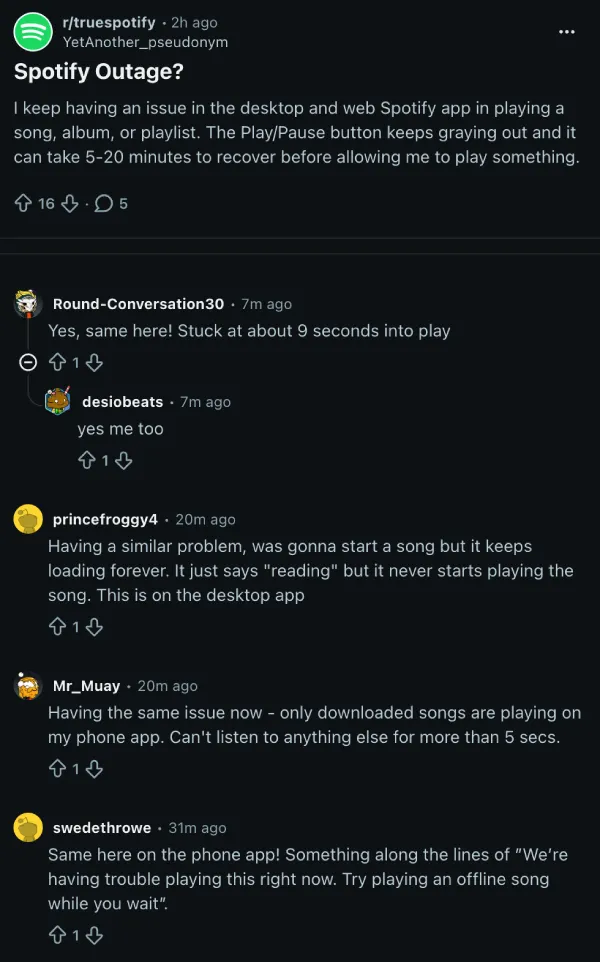 spotify-outage-report-reddit