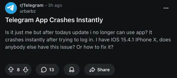 telegram-crashing-ios-report-reddit